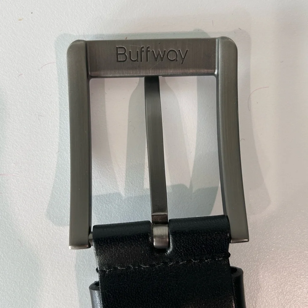 BUFFWAY SADDLE BLACK GENUINE LEATHER 1.5